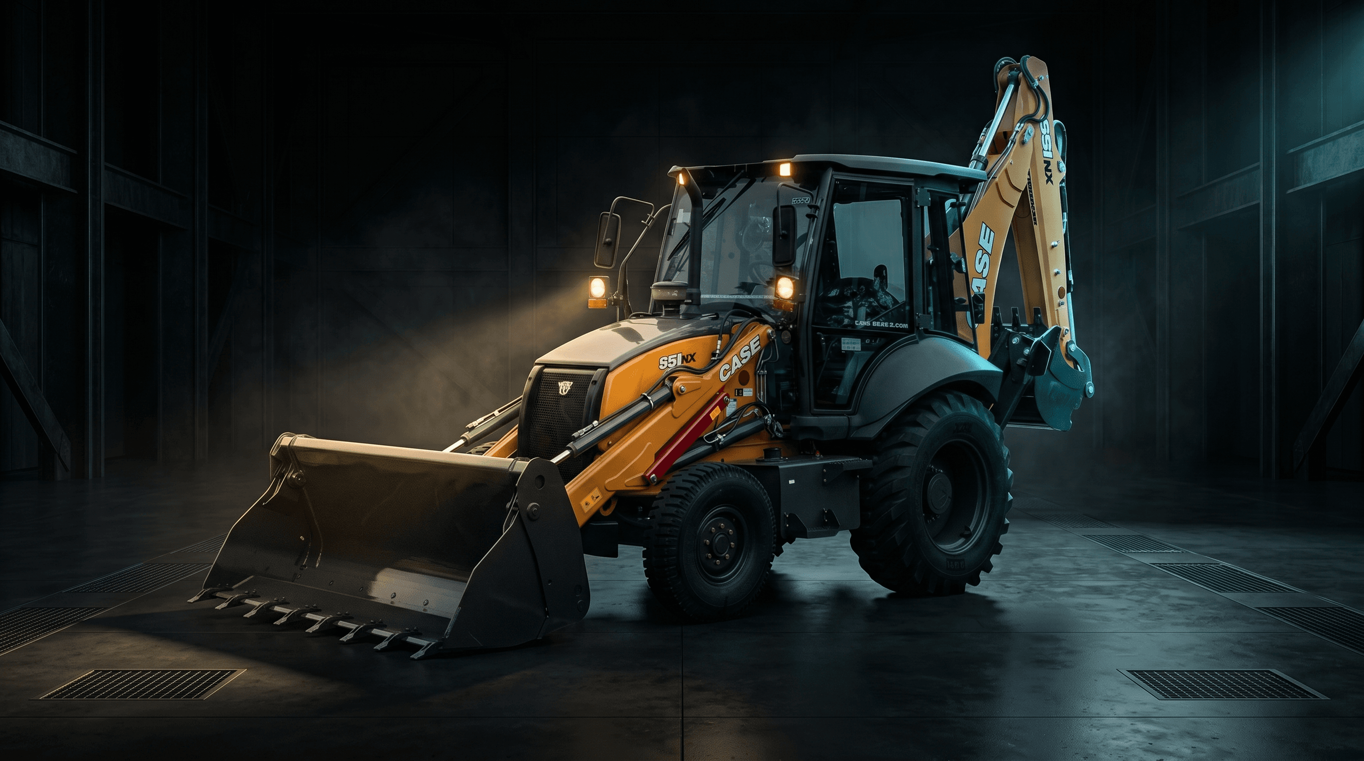 CASE loader backhoe on a project site